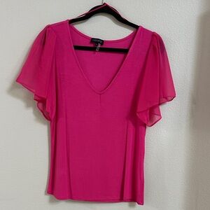 1. State Fuchsia Flutter Sleeve Blouse